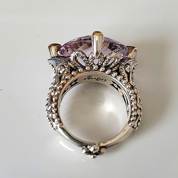 BARBARA BIXBY AMETHYST Hidden Enamel FLOWER Ring - Picture 4 of 10